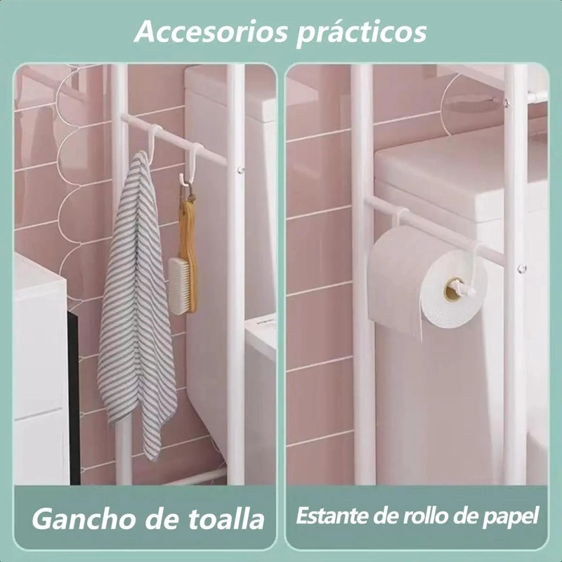 ESTANTE ORGANIZADOR METALICO DE 3 NIVELES PARA BAÑO Y SALA - 8