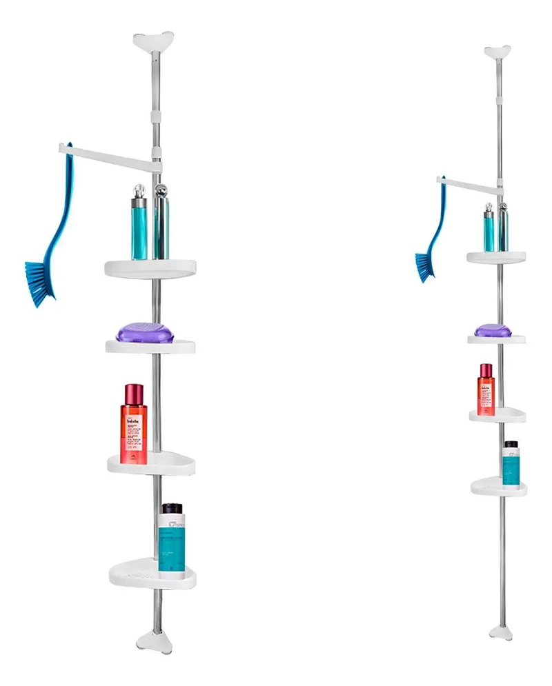 ORGANIZADOR DE DUCHA AJUSTABLE CON 4 ESTANTES Y BRAZO PARA CEPILLO - 1