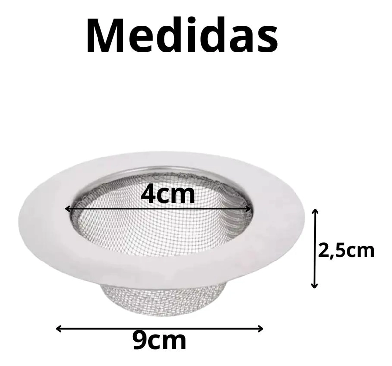 REJILLA FILTRO PARA LAVAPLATO DE ACERO INOXIDABLE 12 UNIDADES - 2
