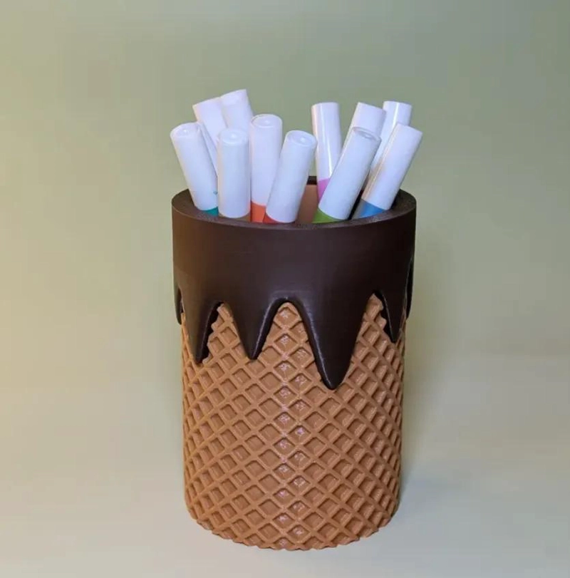 ORGANIZADOR DE ESCRITORIO EN FORMA DE CONO DE HELADO CHOCOLATE - 3