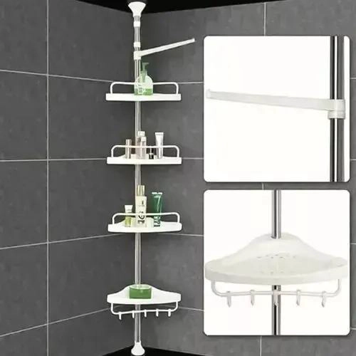 ORGANIZADOR ESQUINERO DUCHA BAÑO MULTIUSO CON 4 REPISAS AJUSTABLES - 5