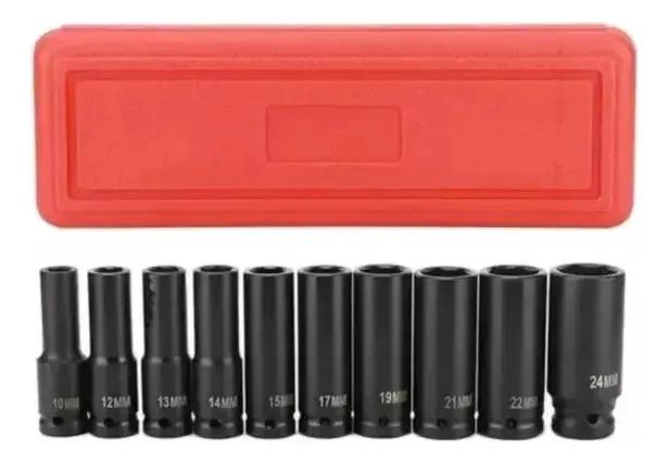 SET DE DADOS DE IMPACTO 10 PIEZAS 8 A 24 MM PARA HERRAMIENTAS - 3