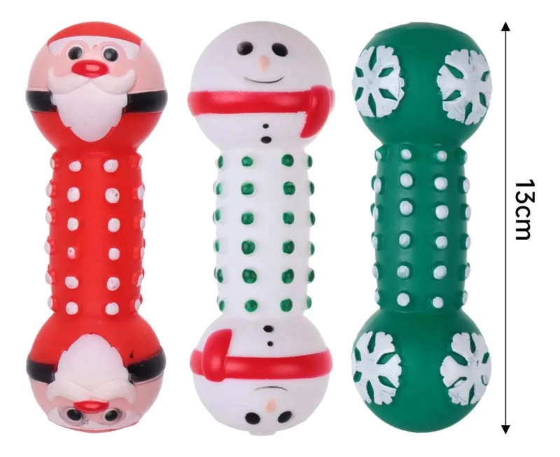 JUGUETE NAVIDEÑO HANTEL PARA PERROS DE 13 CM - 2