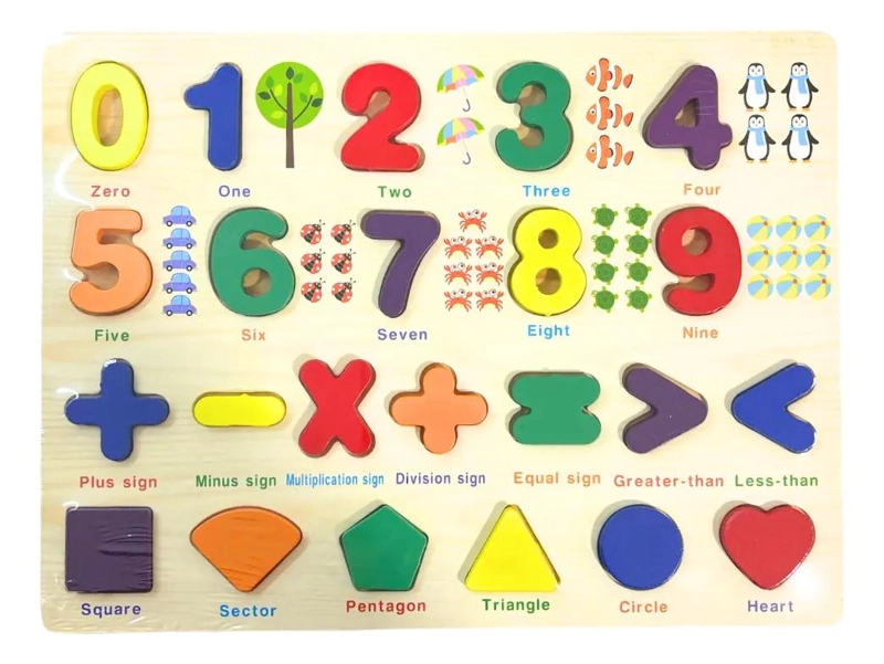 TABLERO EDUCATIVO DE LETRAS Y NUMEROS EN MADERA PARA NIÑOS - 2