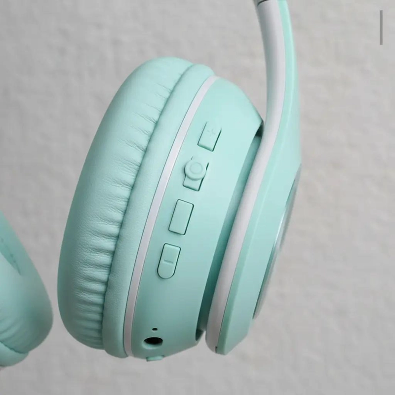 AUDIFONOS BLUETOOTH 5.0 CON LUCES LED Y DISEÑO DE GATO - 3