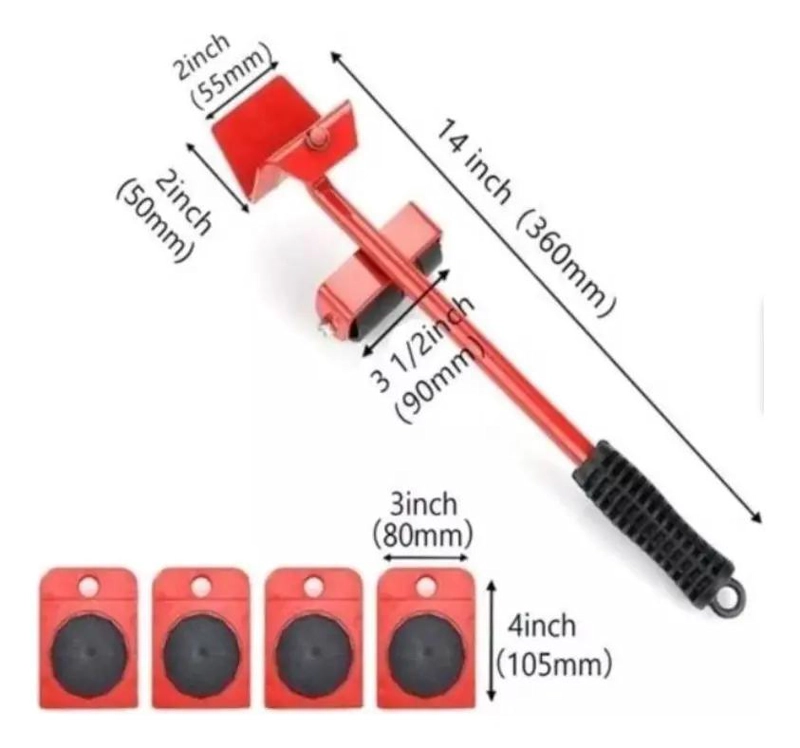 SET DE HERRAMIENTAS PARA MOVER MUEBLES PESADOS CON RUEDAS - 6