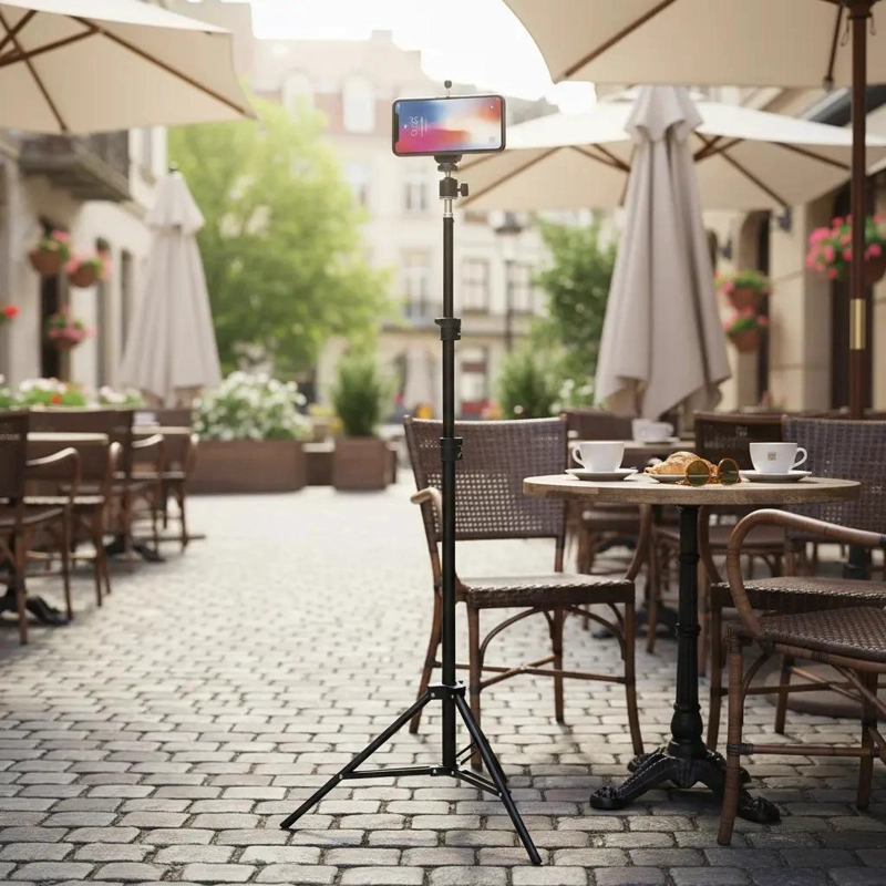 TRIPODE AJUSTABLE DE 160 CM CON CONTROL BLUETOOTH PARA CELULARES - 4