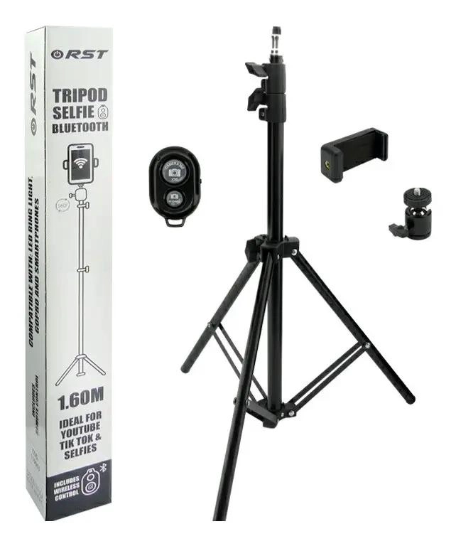 TRIPODE AJUSTABLE DE 160 CM CON CONTROL BLUETOOTH PARA CELULARES - 9