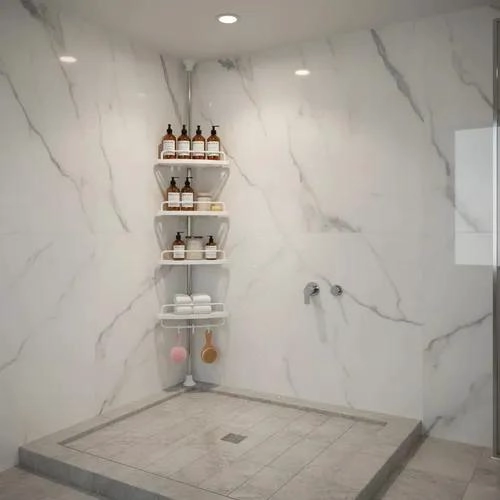 ORGANIZADOR ESQUINERO DUCHA BAÑO MULTIUSO 4 ESTANTES AJUSTABLE - 1