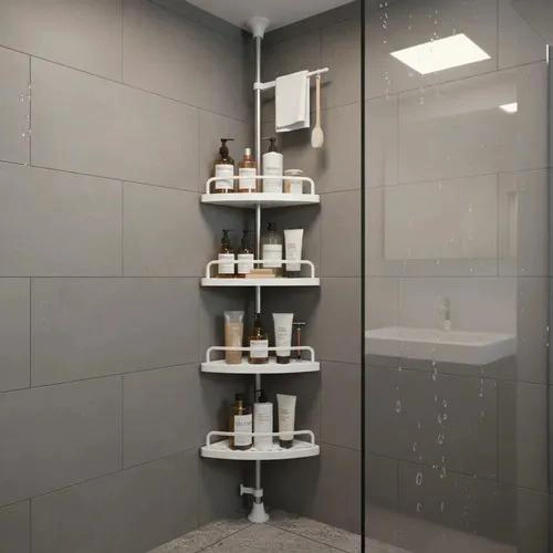ORGANIZADOR ESQUINERO DUCHA BAÑO MULTIUSO 4 ESTANTES AJUSTABLE - 5