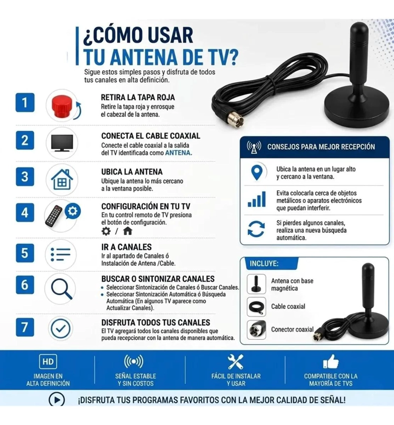 SOPORTE TV INCLINABLE 32-70 PULGADAS Y ANTENA DIGITAL MAGNE TICA - 5
