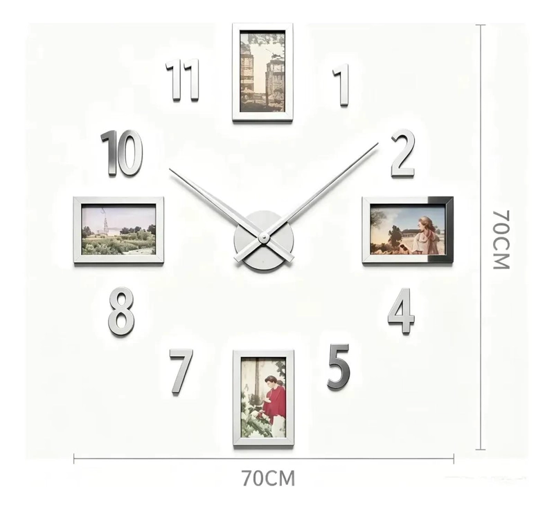 RELOJ DE PARED ESTILO VINTAGE 70 CM COLOR AMARILLO - 4