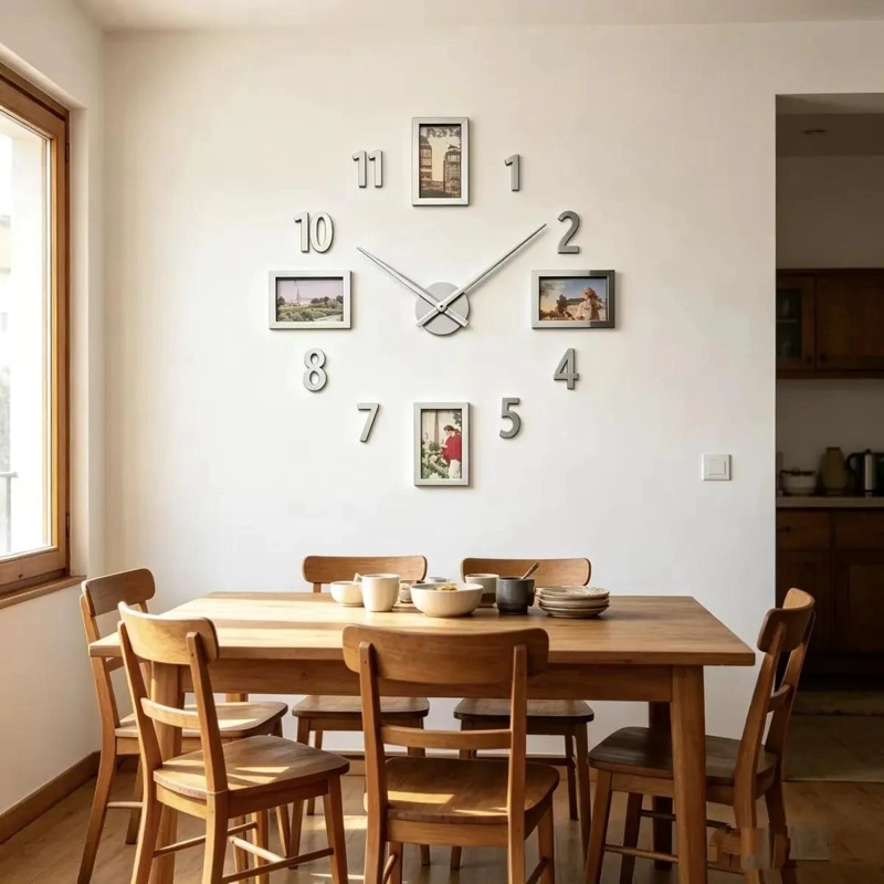 RELOJ DE PARED ESTILO VINTAGE 70 CM COLOR AMARILLO - 6