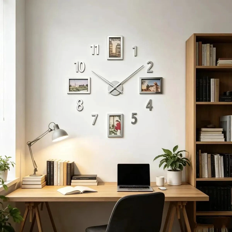 RELOJ DE PARED ESTILO VINTAGE 70 CM COLOR AMARILLO - 7