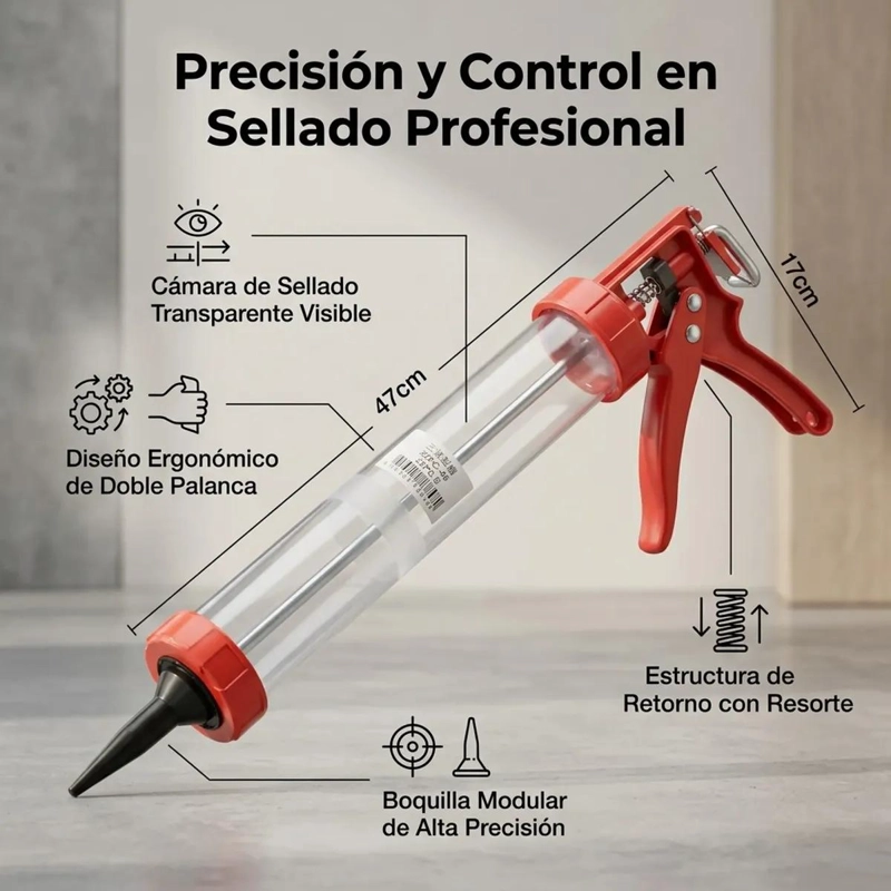 PISTOLA MANUAL PARA SILICONA ESTRUCTURAL DE 600ML - 3