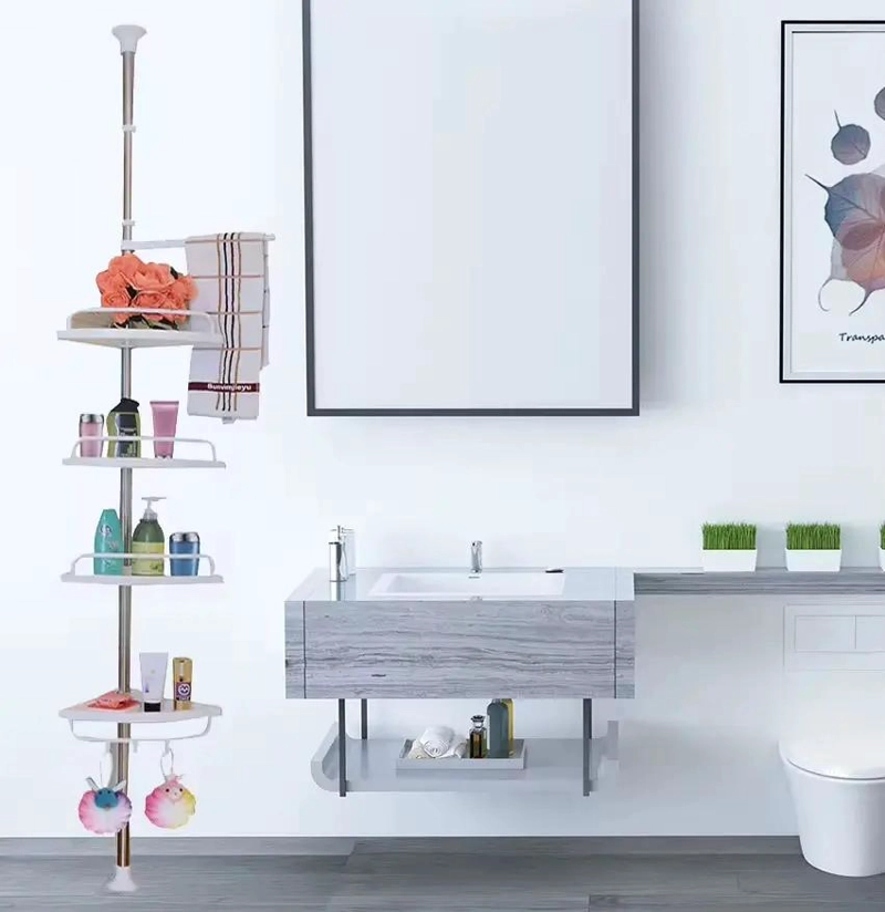 ORGANIZADOR DE BAÑO ESQUINERO CON 4 REPISAS AJUSTABLES - 4