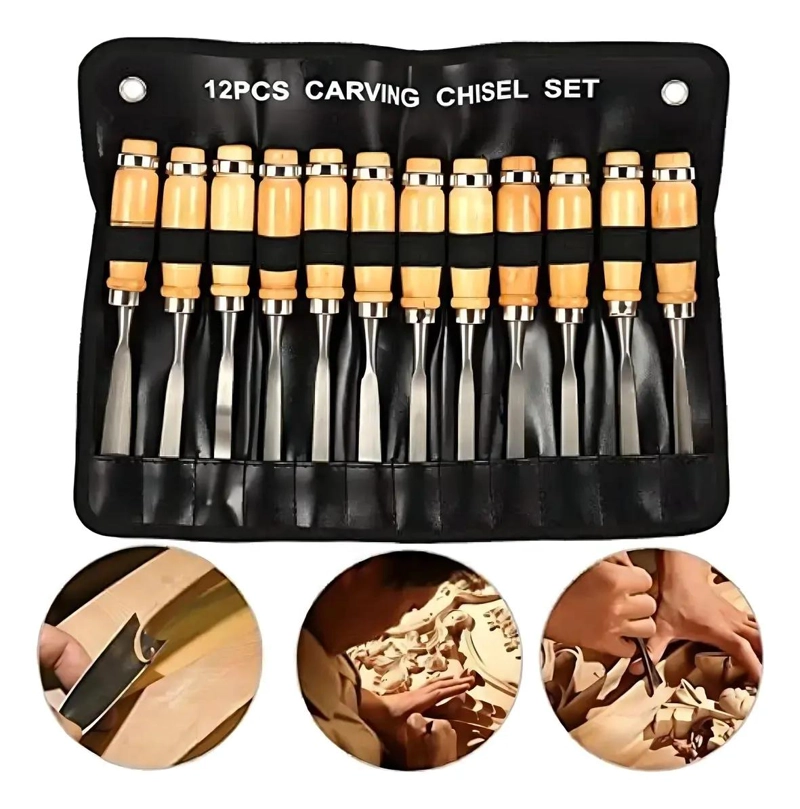 SET DE 12 GUBIAS PARA TALLAR MADERA - 1