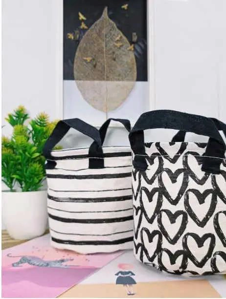 CANASTO ORGANIZADOR BLANCO Y NEGRO PARA BAÑO Y HOGAR - 2