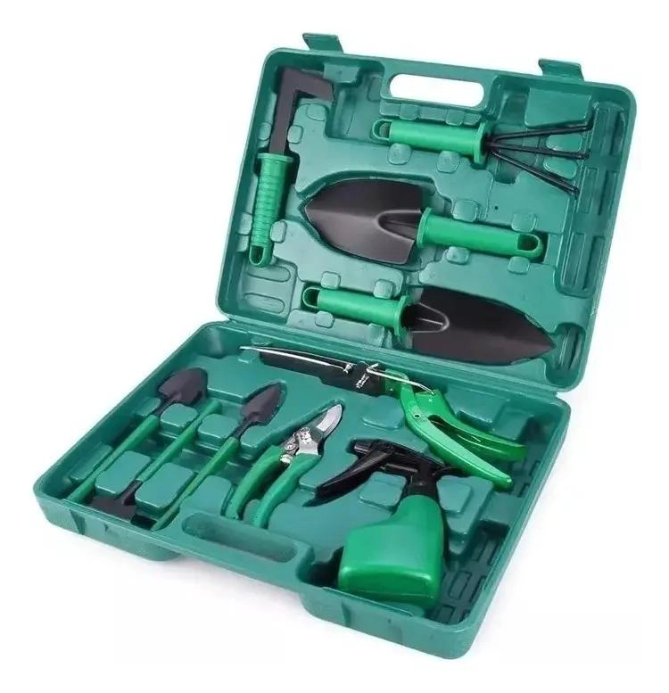 SET DE JARDINERIA CON 10 HERRAMIENTAS EN MALETIN - 1