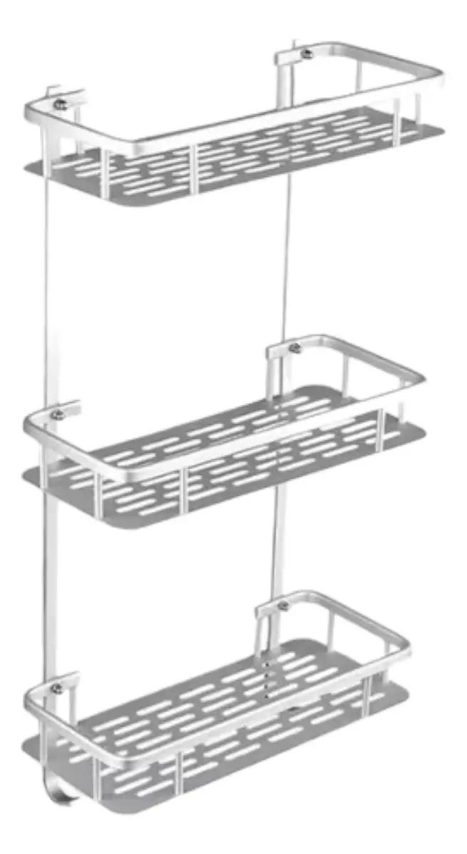 ORGANIZADOR DE DUCHA RECTANGULAR DE 3 NIVELES PARA BAÑO - 2