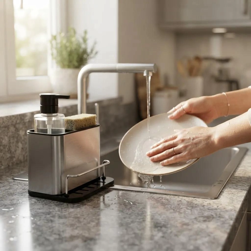 ORGANIZADOR MULTIFUNCIONAL DE COCINA CON DISPENSADOR DE JABON - 5