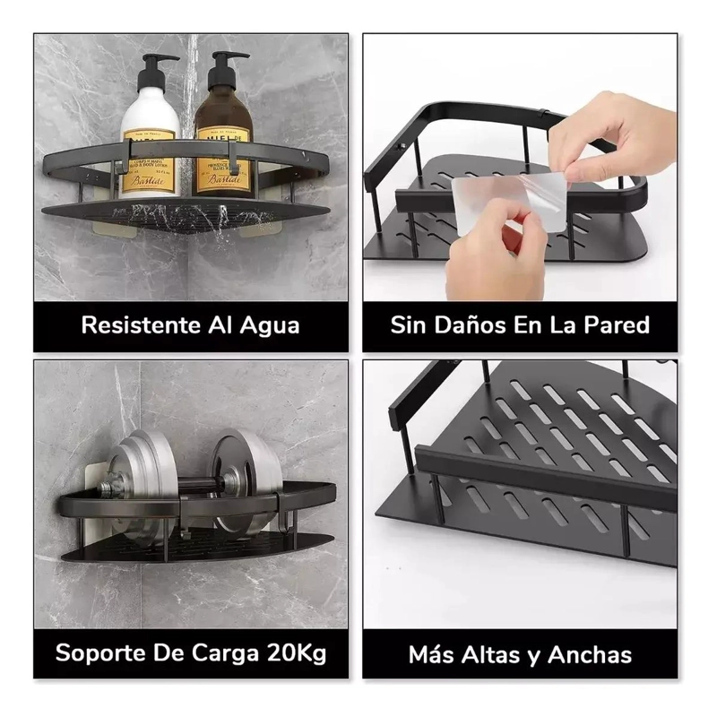 ESTANTES ESQUINERO ORGANIZADOR DUCHA BAÑO 2 PIEZAS - 7