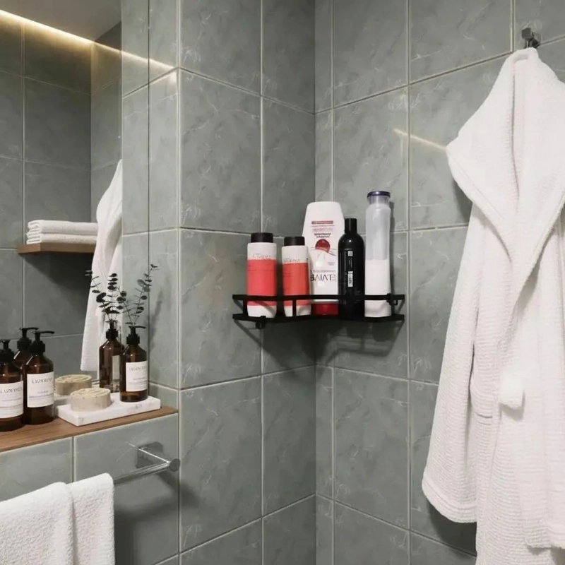 ORGANIZADOR ESQUINERO PARA DUCHA Y BAÑO ESTANTE NEGRO - 7