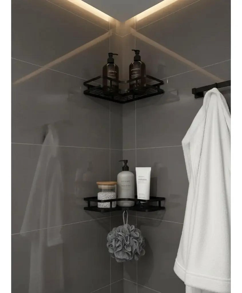 ORGANIZADOR ESQUINERO PARA DUCHA Y BAÑO ESTANTE NEGRO - 8
