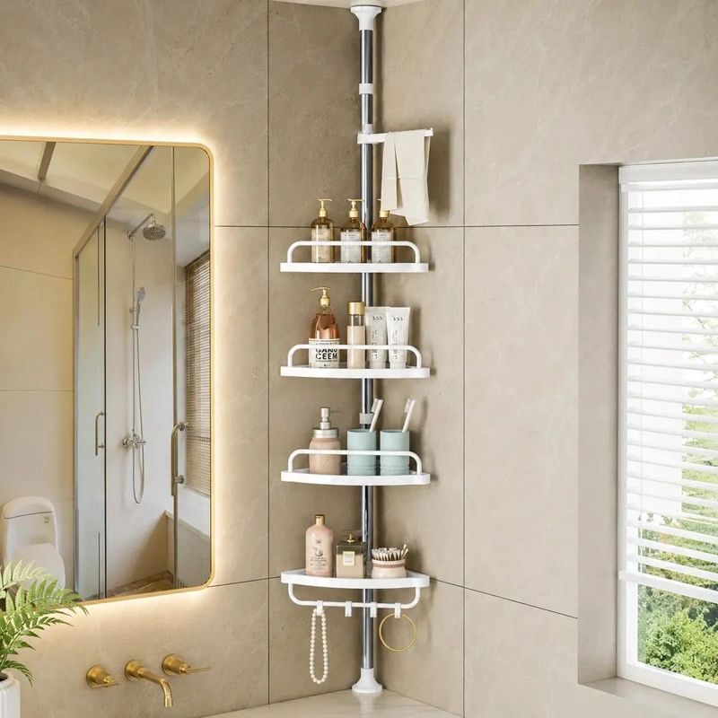 ORGANIZADOR ESQUINERO TELESCOPICO PARA BAÑO CON 4 NIVELES - 1