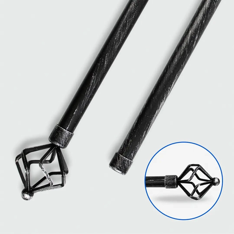 BARRAS DE CORTINA EXTENSIBLES METALICAS 120-210 CM COLOR NEGRO Y PLATA - 3