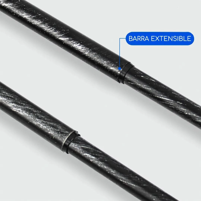 BARRAS DE CORTINA EXTENSIBLES METALICAS 120-210 CM COLOR NEGRO Y PLATA - 7