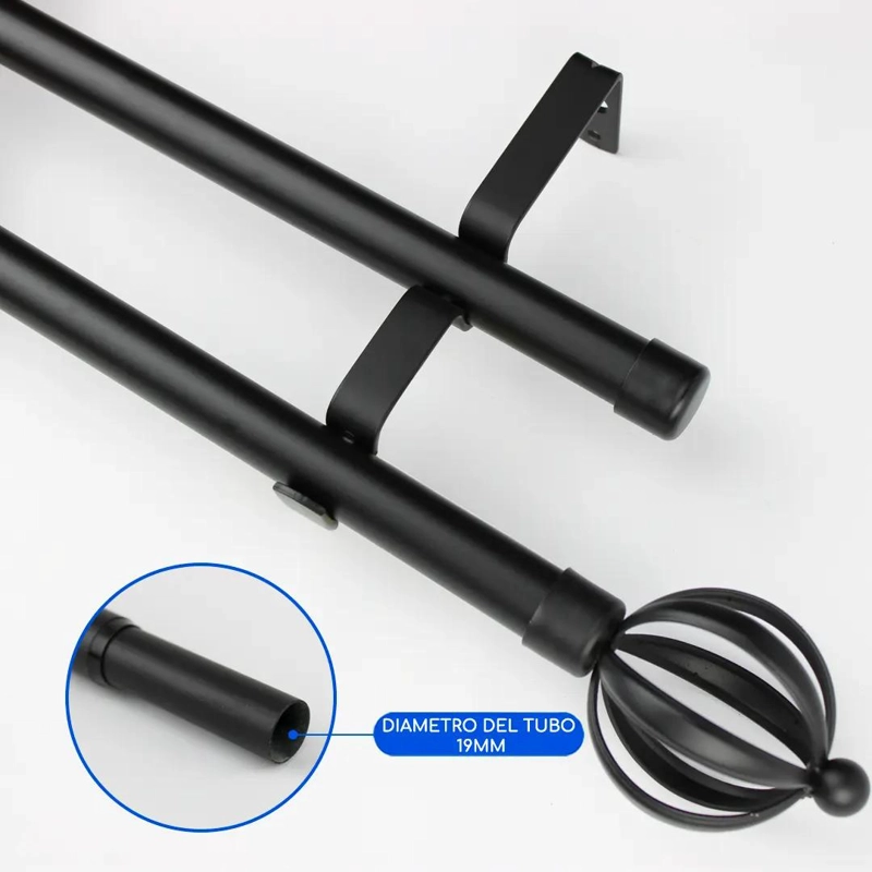 BARRAS METALICAS EXTENSIBLES PARA CORTINAS DE 120 A 210 CM - 3