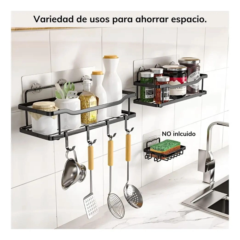 ORGANIZADOR DE DUCHA SET 2 CESTAS ACERO INOXIDABLE - 9
