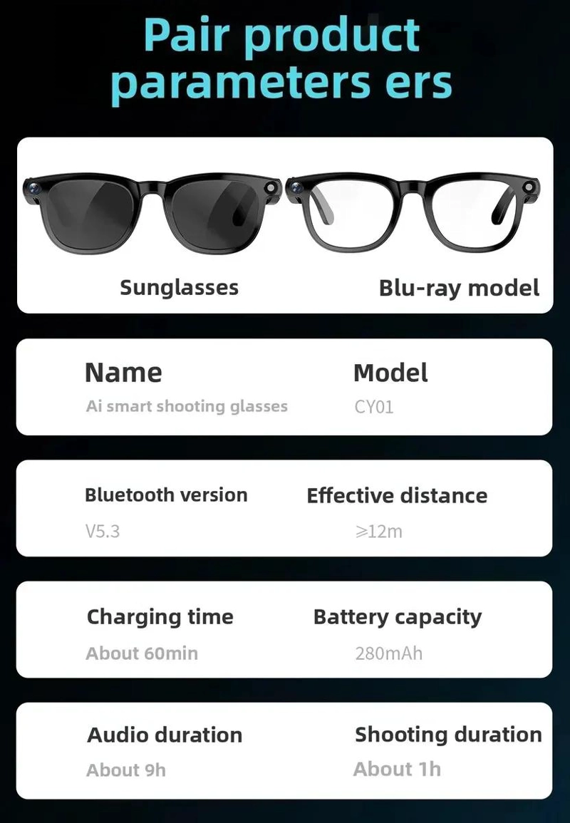 GAFAS INTELIGENTES CON BLUETOOTH Y TRADUCTOR INTEGRADO - 3