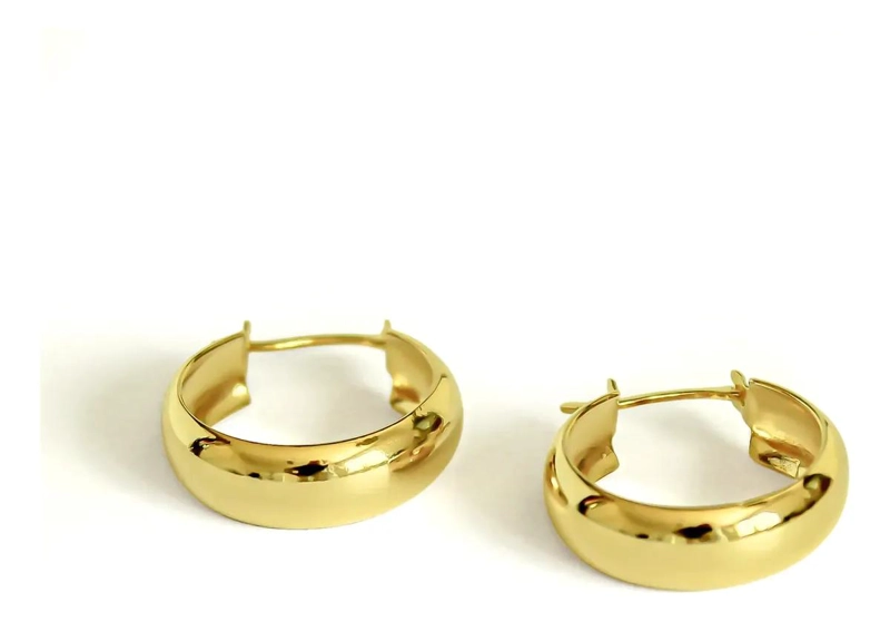 AROS ARGOLLA BOTE 20MM ENCHAPADOS EN ORO 18K - 1