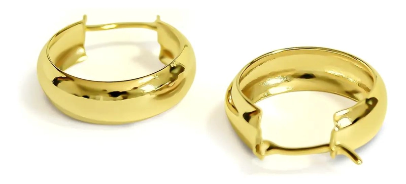 AROS ARGOLLA BOTE 20MM ENCHAPADOS EN ORO 18K - 2