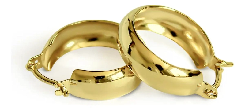 AROS ARGOLLA BOTE 20MM ENCHAPADOS EN ORO 18K - 3