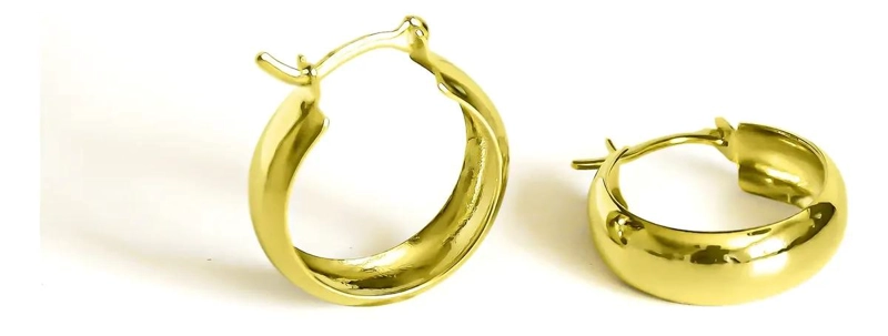AROS ARGOLLA BOTE 20MM ENCHAPADOS EN ORO 18K - 4