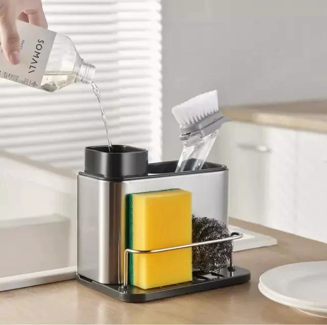 DISPENSADOR Y ORGANIZADOR DE JABON PARA COCINA COMPACTO - 5