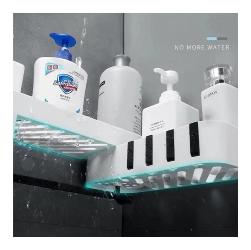 ESTANTE ESQUINERO AUTOADHESIVO PARA BAÑO Y COCINA - 4