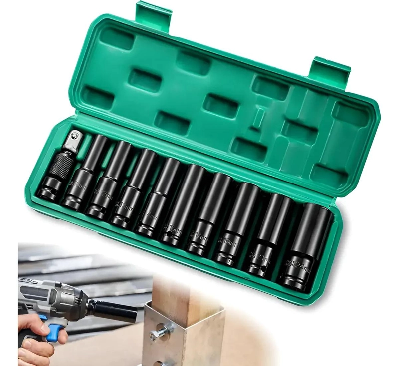 JUEGO DE DADOS DE IMPACTO 10 PIEZAS 10 A 24 MM - 1