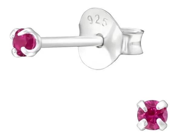 AROS PEQUEÑOS DE LUZ FUCSIA EN PLATA 925 PARA PERFORACIONES - 1