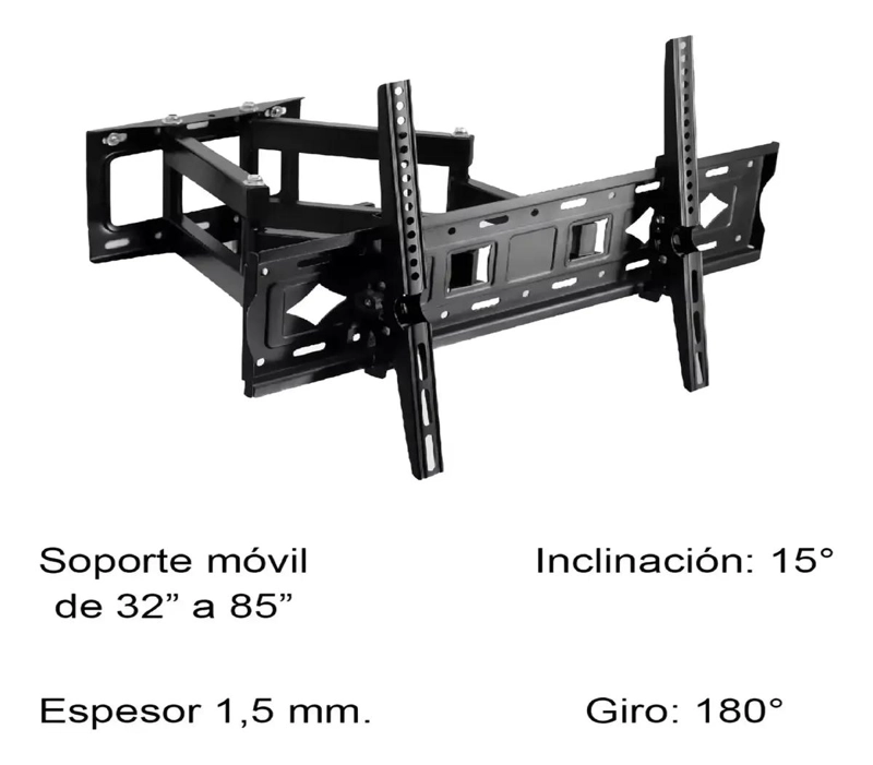 SOPORTE ARTICULADO PARA TV DE 32 A 80 PULGADAS CON DOBLE BRAZO - 4