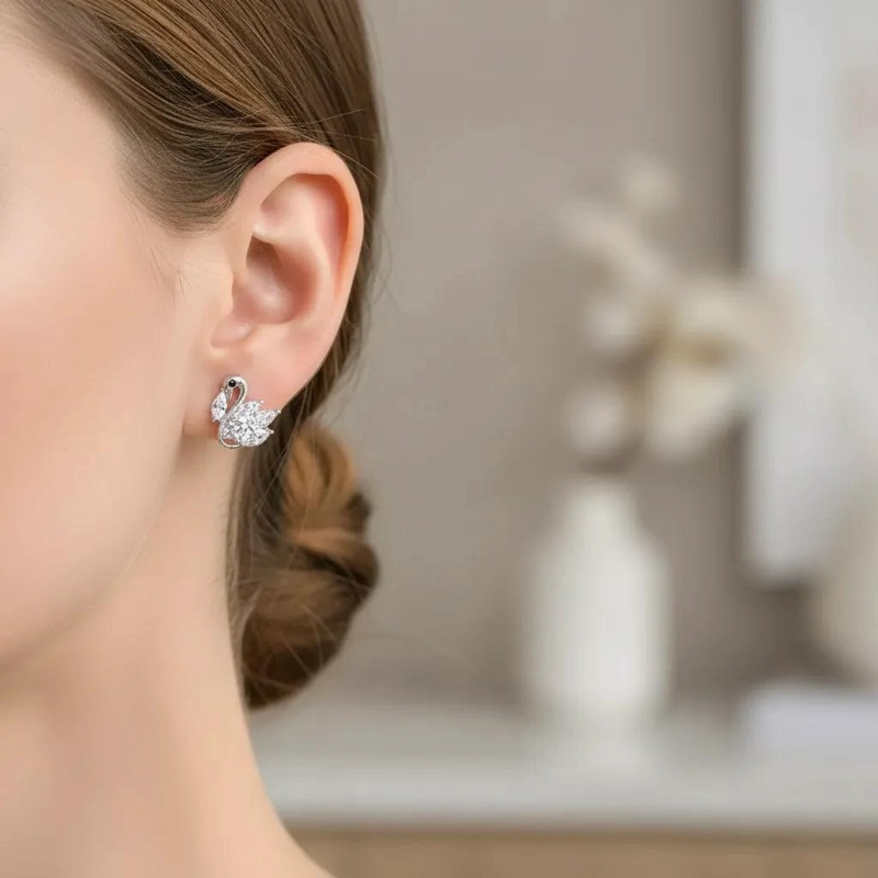 AROS ELEGANTES DE PLATA 925 CON MICROCIRCONES BRILLANTES - 1
