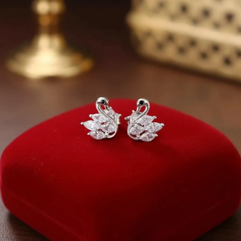 AROS ELEGANTES DE PLATA 925 CON MICROCIRCONES BRILLANTES - 2