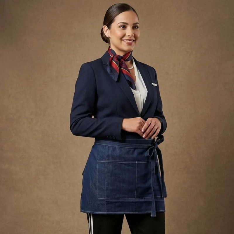 DELANTAL UNISEX DE MEZCLILLA CON COSTURAS REFORZADAS - 3