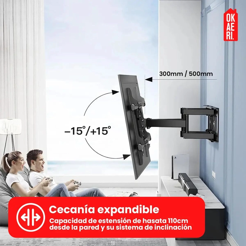 SOPORTE DE TV ARTICULADO PARA PANTALLAS DE 45 A 80 PULGADAS - 4