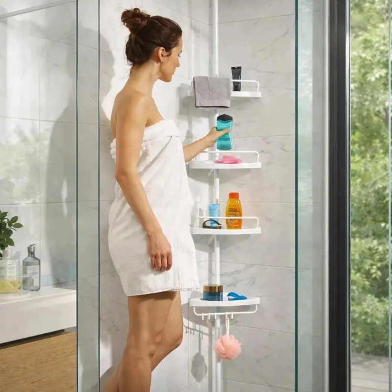 ORGANIZADOR ESQUINERO DUCHA BAÑO 4 NIVELES MULTIFUNCIONAL - 6