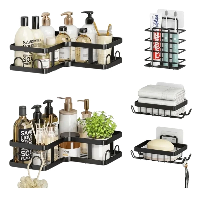 ORGANIZADOR ESQUINERO DE BAÑO 5 PIEZAS PARA DUCHA - 1