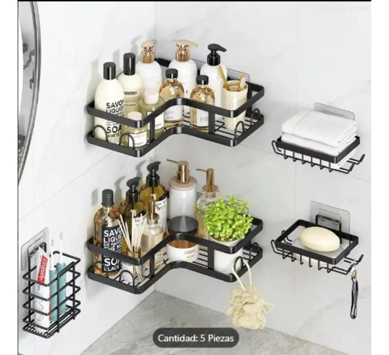 ORGANIZADOR ESQUINERO DE BAÑO 5 PIEZAS PARA DUCHA - 9